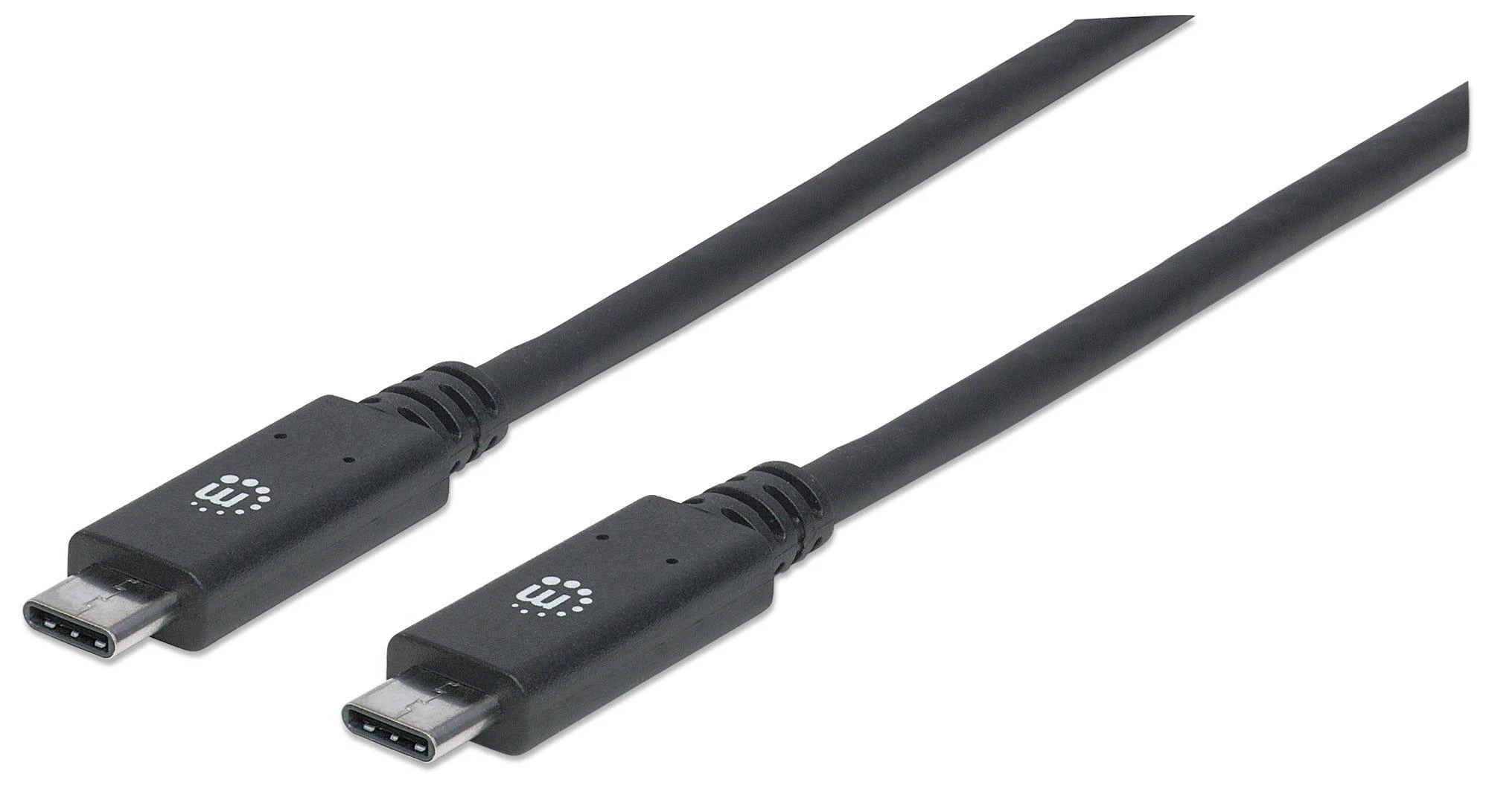 Intracom MANHATTAN SuperSpeed+ USB-C įrenginio kabelis USB 1m 3.1 Gen 2 Type-C vyriškas iki C tipo vyriškas 10 Gbps 5 A 1 m 3 pėd. Juodas