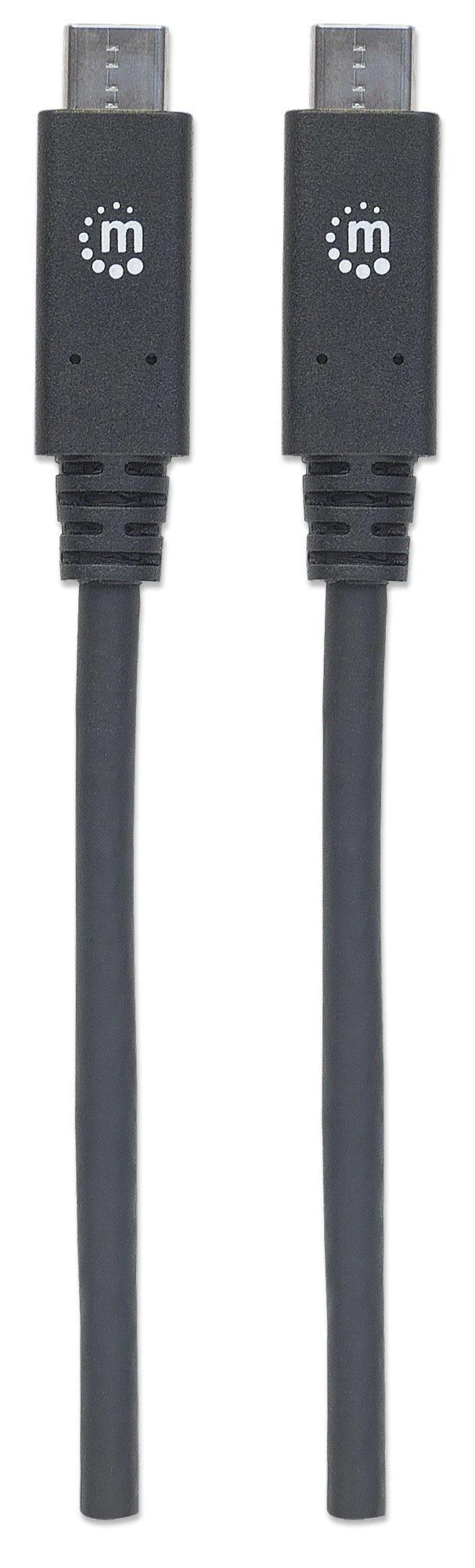 Intracom MANHATTAN SuperSpeed+ USB-C įrenginio kabelis USB 1m 3.1 Gen 2 Type-C vyriškas iki C tipo vyriškas 10 Gbps 5 A 1 m 3 pėd. Juodas