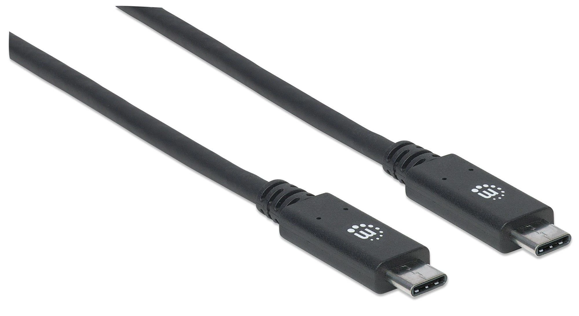 Intracom MANHATTAN SuperSpeed+ USB-C įrenginio kabelis USB 1m 3.1 Gen 2 Type-C vyriškas iki C tipo vyriškas 10 Gbps 5 A 1 m 3 pėd. Juodas