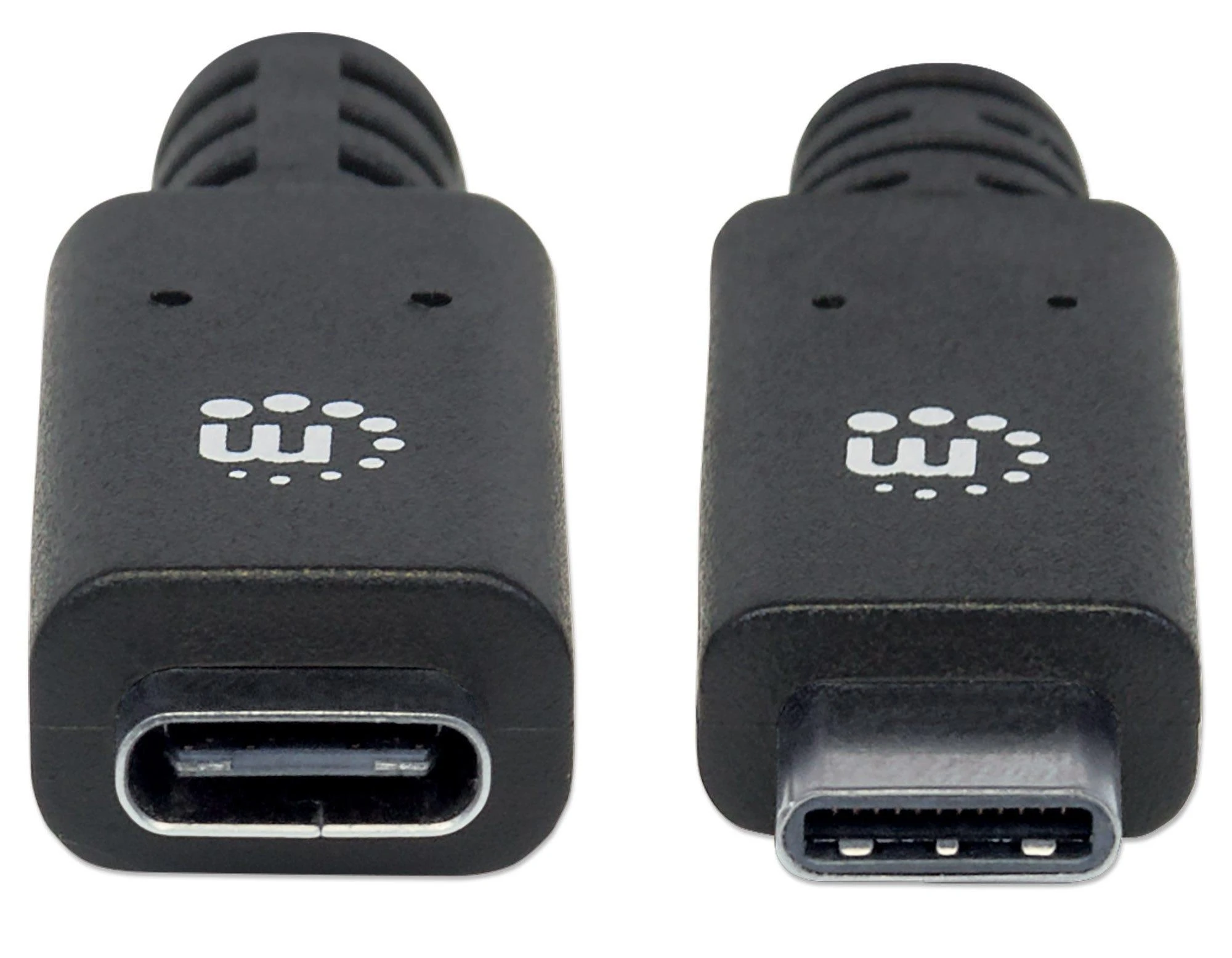 Intracom MANHATTAN SuperSpeed+ USB-C ilgintuvas 0,5 m USB 3.1 Gen 2 Type-C Vyriškas ir Type-C Moteriškas 10 Gbps 5 A 50 cm 1,5 pėdos Juodas