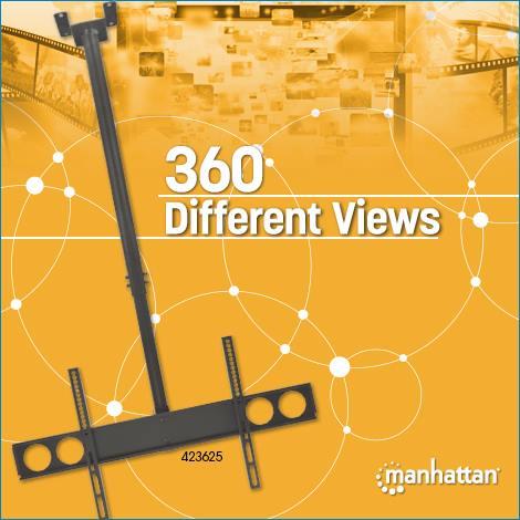 Manhattan 423625 TV laikiklis 177,8 cm (70") Juoda