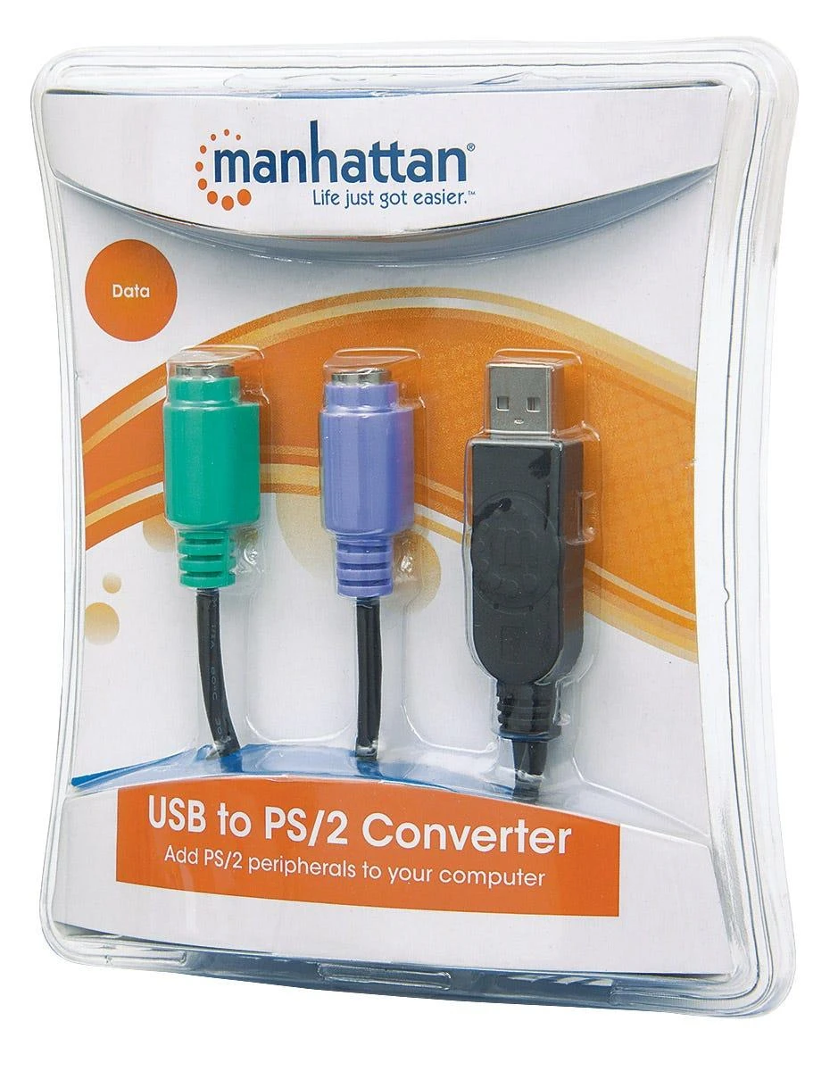 StarTech Manhattan 179027 kabelių sąsaja / invertavimo adapteris USB A 2x PS/2 Juoda