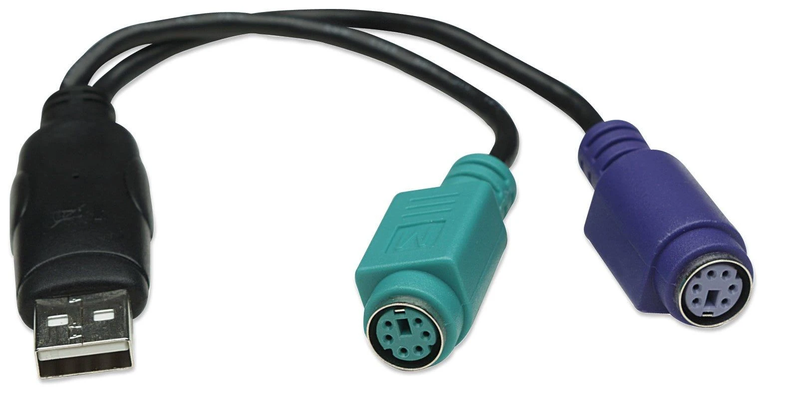 StarTech Manhattan 179027 kabelių sąsaja / invertavimo adapteris USB A 2x PS/2 Juoda