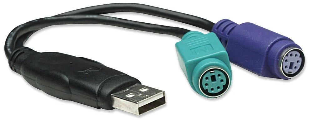 StarTech Manhattan 179027 kabelių sąsaja / invertavimo adapteris USB A 2x PS/2 Juoda