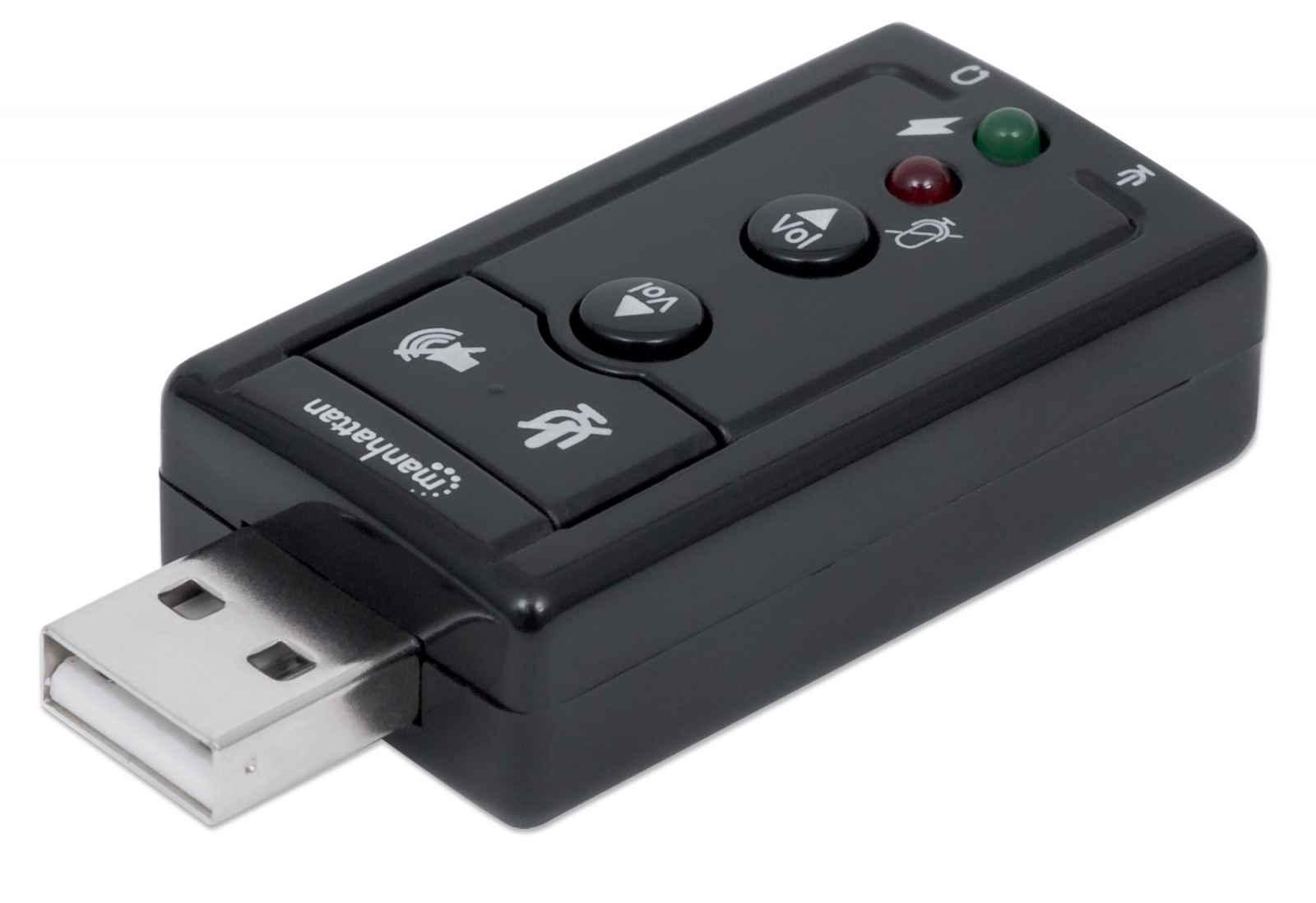 MANHATTAN 152341 Manhattan garso plokštė Hi-Speed USB virtuali 7.1 3D su garsumo valdymu