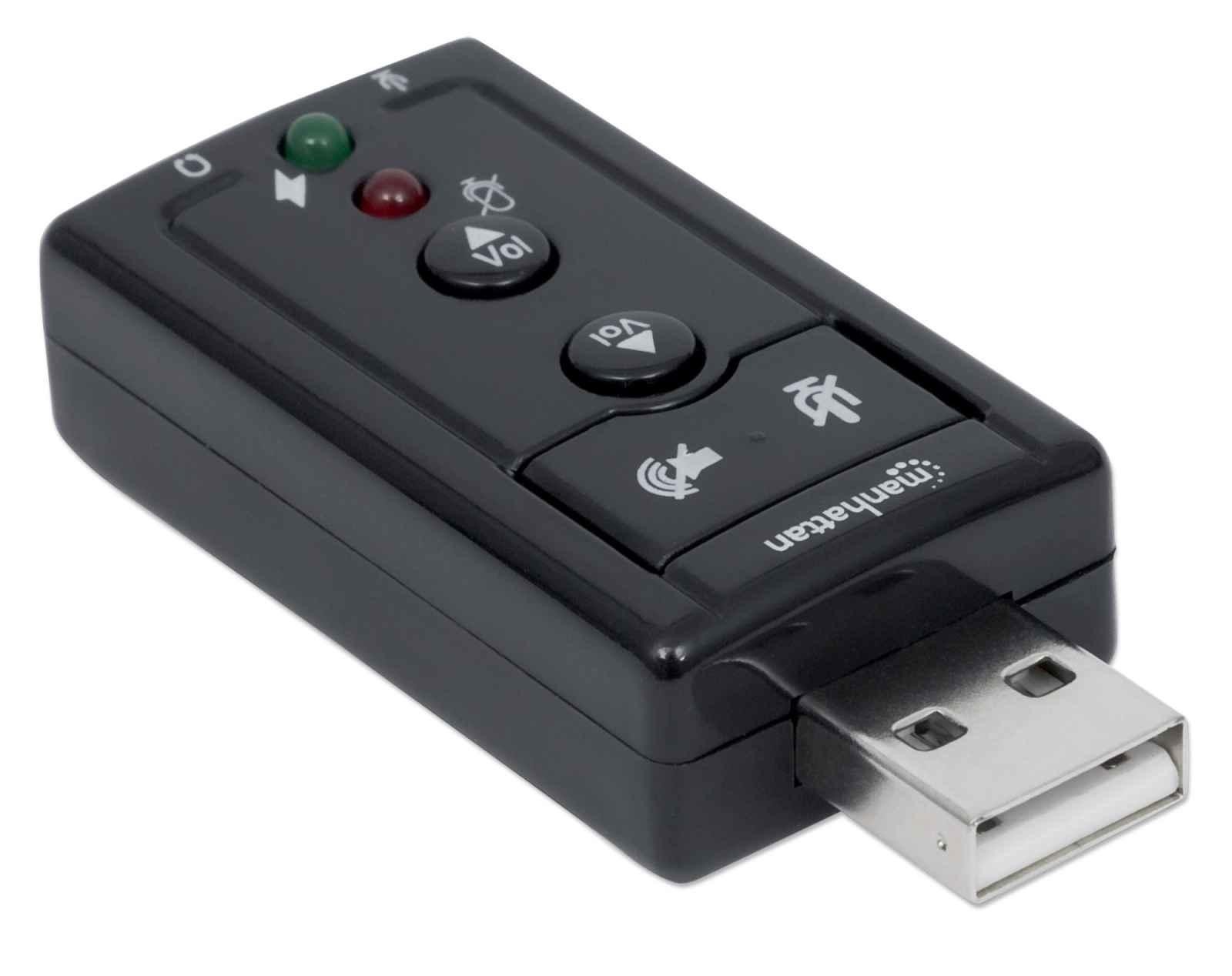 MANHATTAN 152341 Manhattan garso plokštė Hi-Speed USB virtuali 7.1 3D su garsumo valdymu