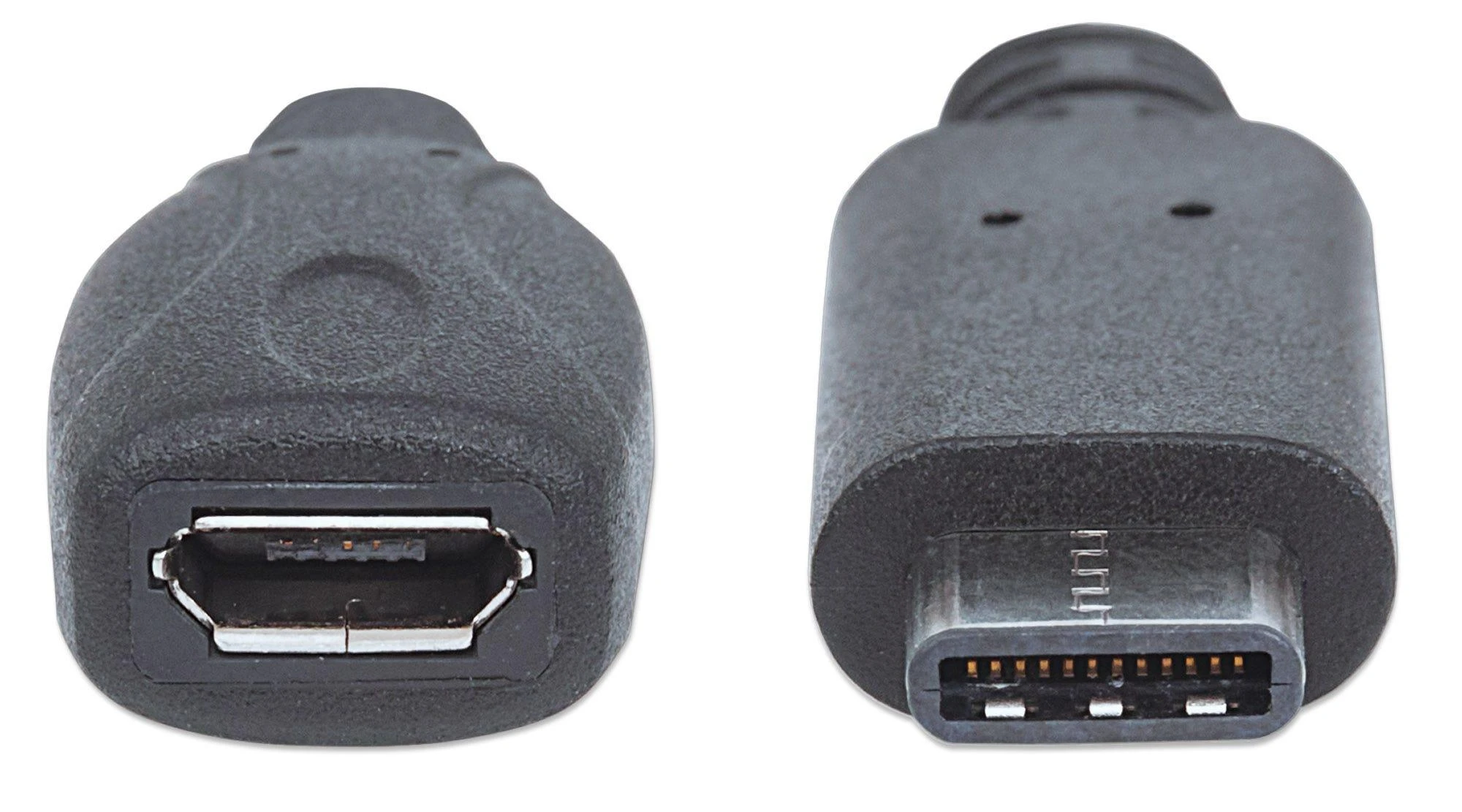 Intracom MANHATTAN didelės spartos USB-C kabelis 0,15 m C vyriškas / Micro-B moteriškas 6 colių. juodas