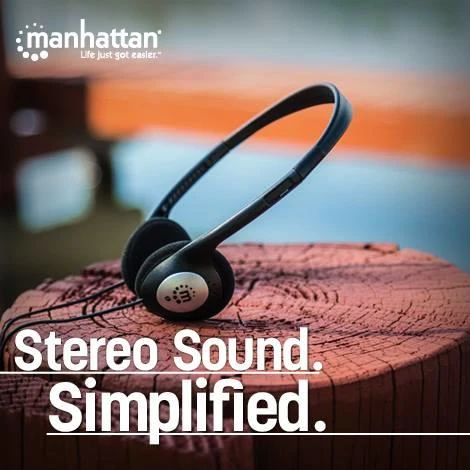 Manhattan Stereo Ausinės Su lankeliu Juoda