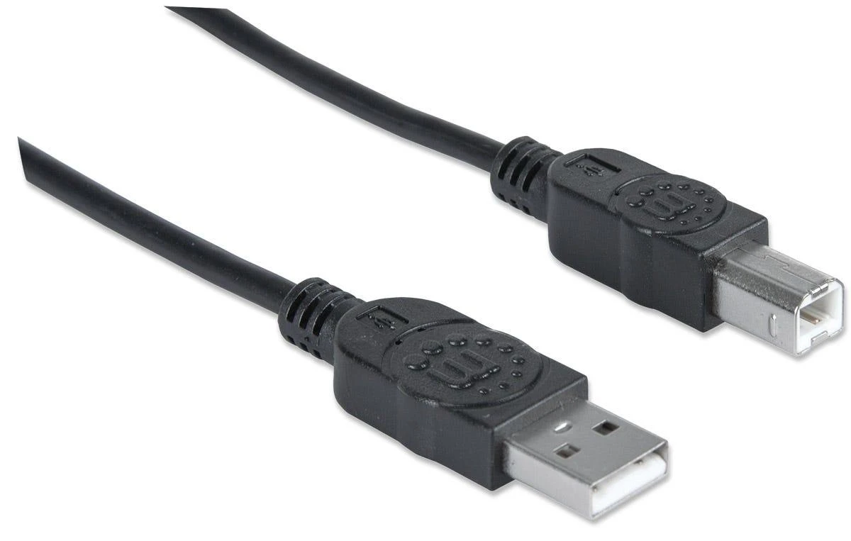 StarTech Manhattan USB 2.0 A/B USB kabelis 3 m USB A USB B Juoda