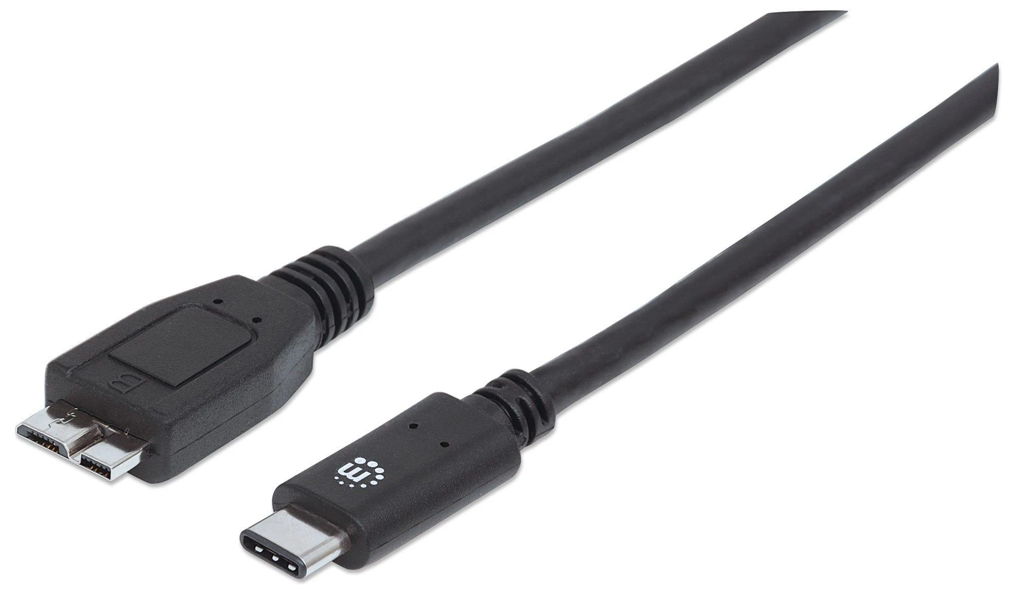 Manhattan USB 3.1 C/Micro-B, 1 m USB laidas 3.2 Gen 1 (3.1 Gen 1) USB C Micro-USB B Juoda