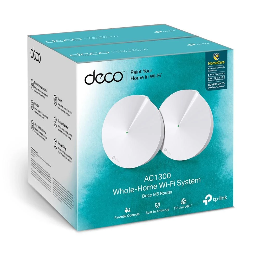 TP-LINK Deco M5 (2 vnt.) Balta Vidinis