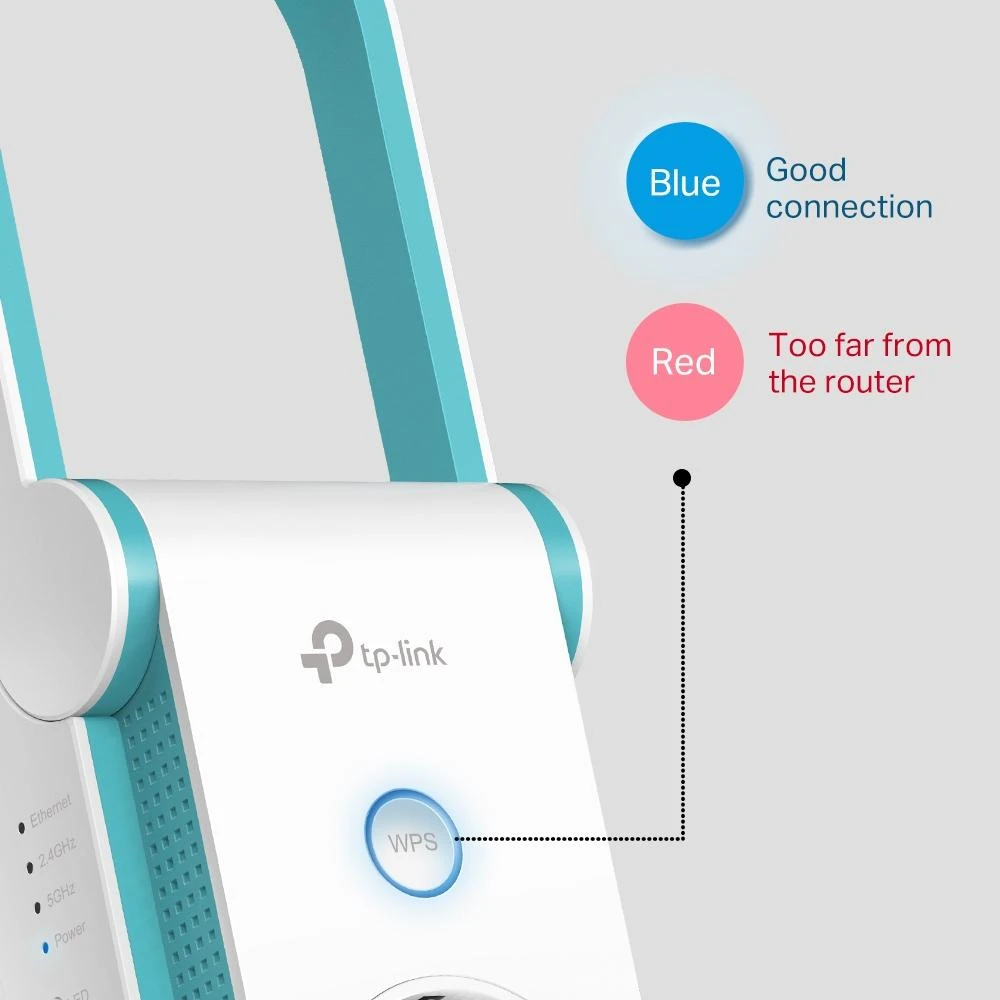 TP-LINK | Ilgintuvas | RE365 | 802.11ac | 2.4GHz/5GHz | 300+867 Mbit/s | 10/100 Mbit/s | Ethernet LAN (RJ-45) jungtys: 1 | MU-MiMO: Ne | ne PoE | Antenos tipas: 2 išorinės