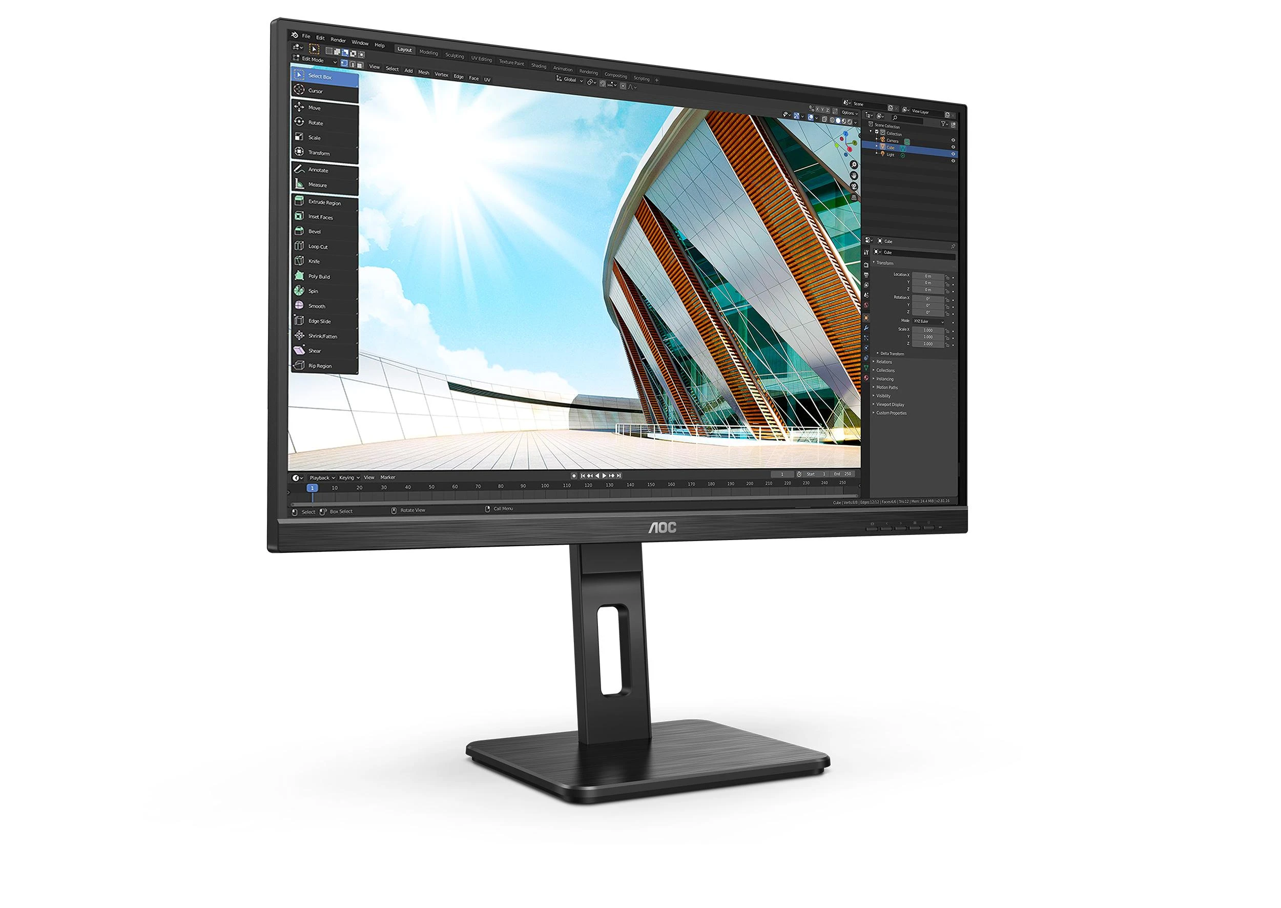 Monitorius AOC 27P2Q 27 colių Full HD monitoriai USB VGA DVI HDMI
