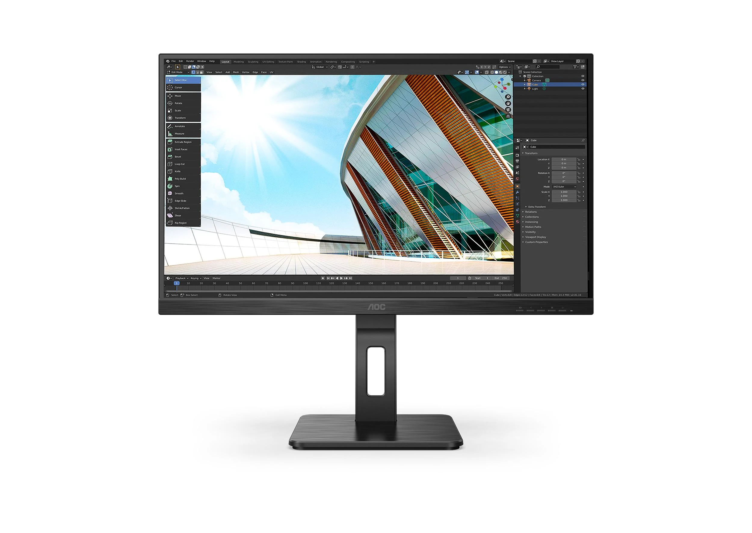 Monitorius AOC 27P2Q 27 colių Full HD monitoriai USB VGA DVI HDMI