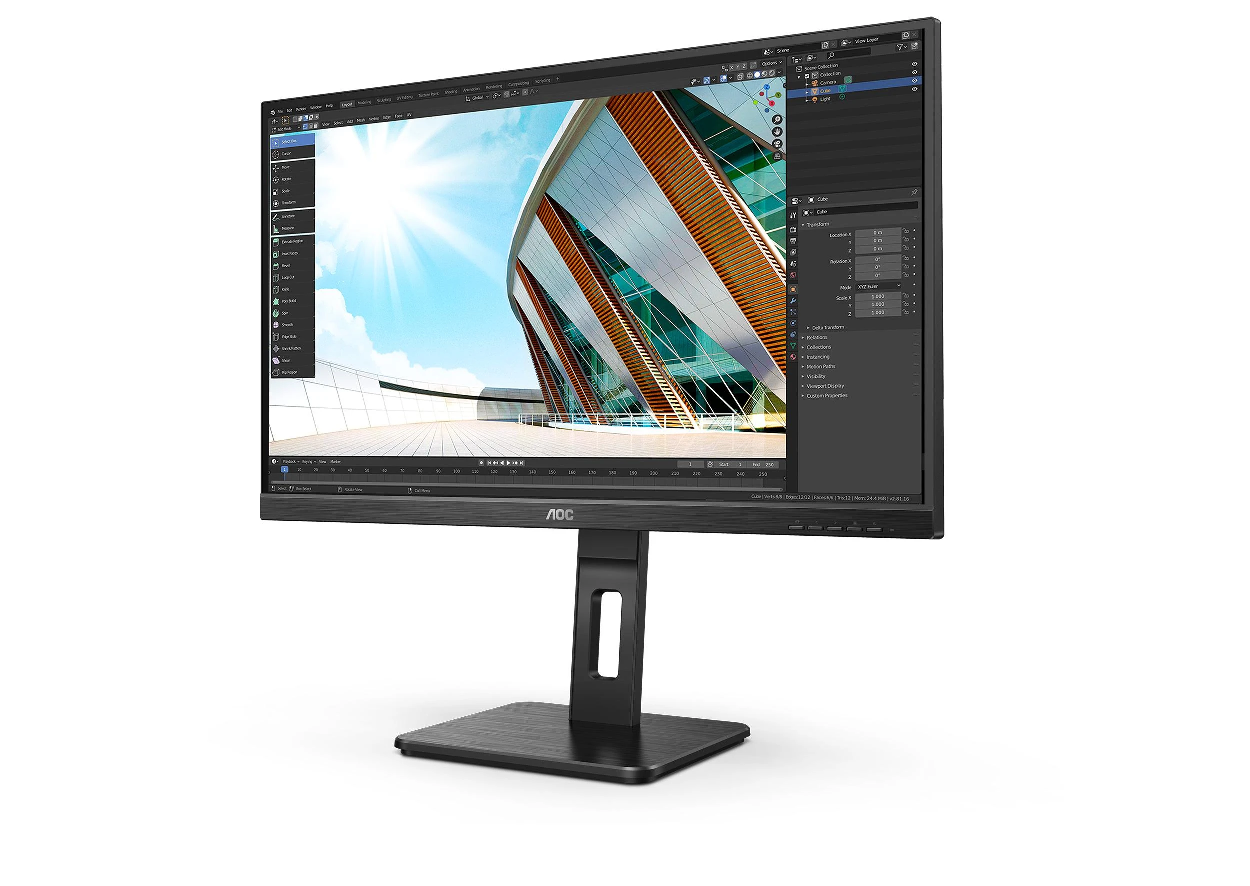 Monitorius AOC 27P2Q 27 colių Full HD monitoriai USB VGA DVI HDMI