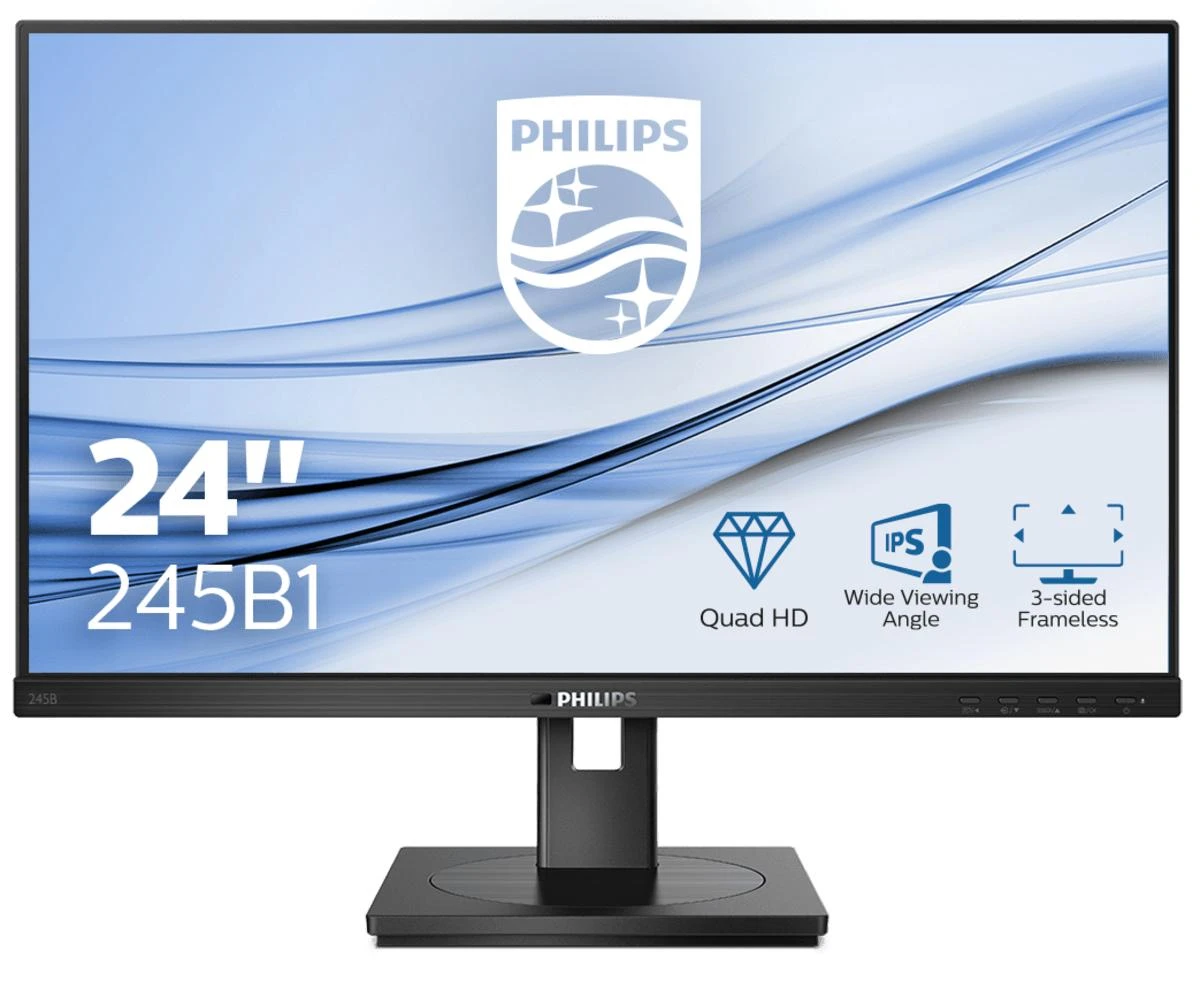 Monitorius Philips B Line 245B1/00 LED 23.8", Juodos spalvos