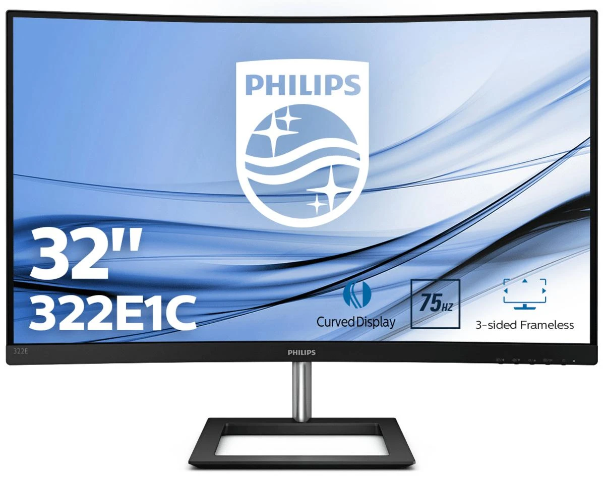 Monitorius Philips | 322E1C/00 | 31.5 " | VA | FHD | 16 : 9 | 75 Hz | 4 ms | 1920 x 1080 | 250 cd/m² | HDMI jungtys quantity 1 | Juodas | Garantija 36 mėn.