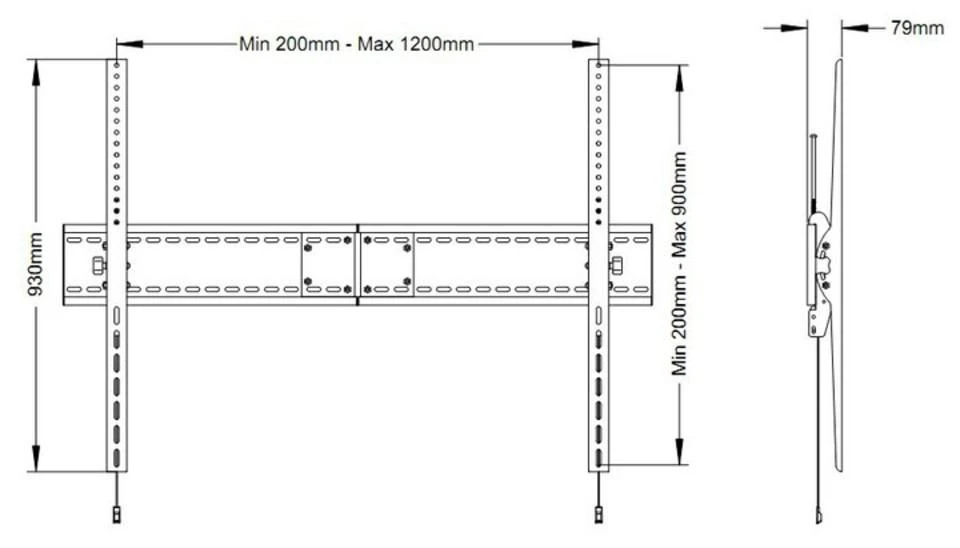 Laikiklis Multibrackets MB UNIVERSAL WALLMOUNT TILT SD MAX 1200X900, MAX 125KG