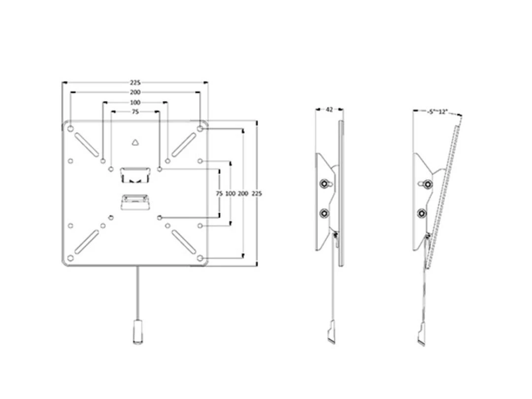 Multibrackets „Multibracket M VESA“ sieninis laikiklis, pakreipiamas 75 100 200