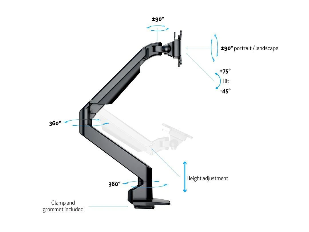 Multibrackets 2449 stalinis plokščiųjų ekranų laikiklis 81,3 cm (32") Gnybtas Juoda