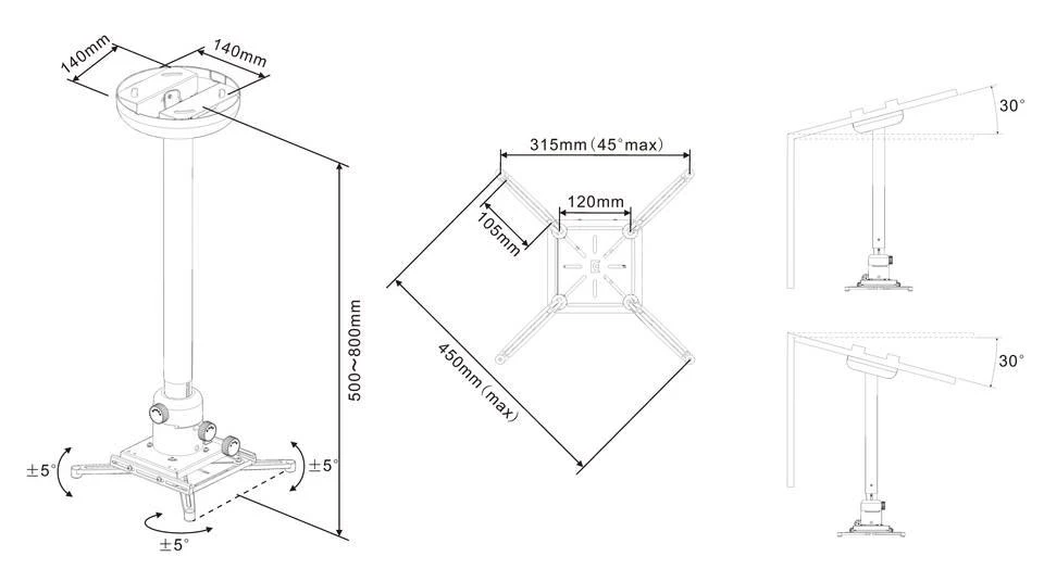 Laikiklis Multibrackets 3149 projektoriaus stovas Lubos Balta