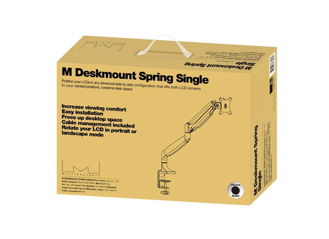 Laikiklis Multibrackets MB DESKMOUNT SPRING SINGLE Juodas MAX 9KG