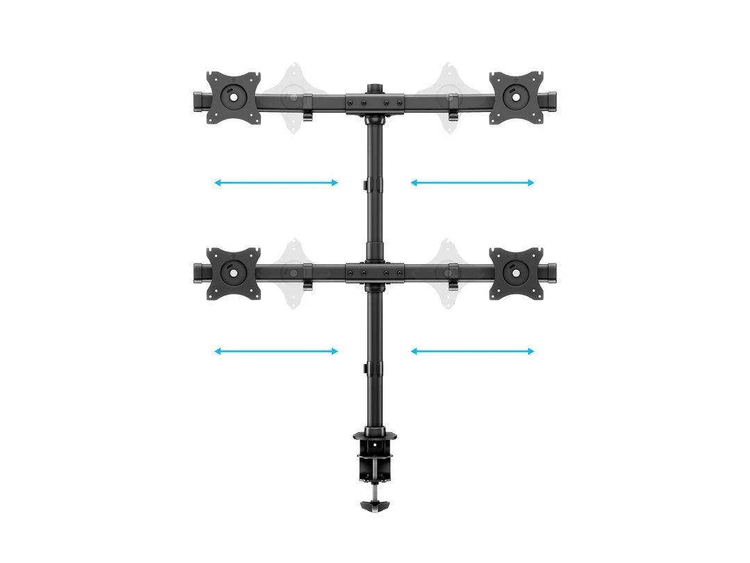 Laikiklis Multibrackets Daugiafunkciniai laikikliai MB DESKMOUNT BASIC QUAD Juodas MAX 7.5KG