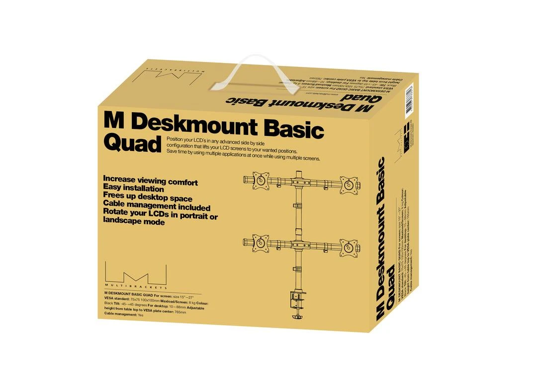 Laikiklis Multibrackets Daugiafunkciniai laikikliai MB DESKMOUNT BASIC QUAD Juodas MAX 7.5KG