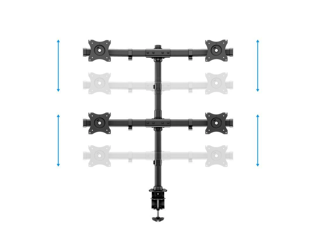 Laikiklis Multibrackets Daugiafunkciniai laikikliai MB DESKMOUNT BASIC QUAD Juodas MAX 7.5KG