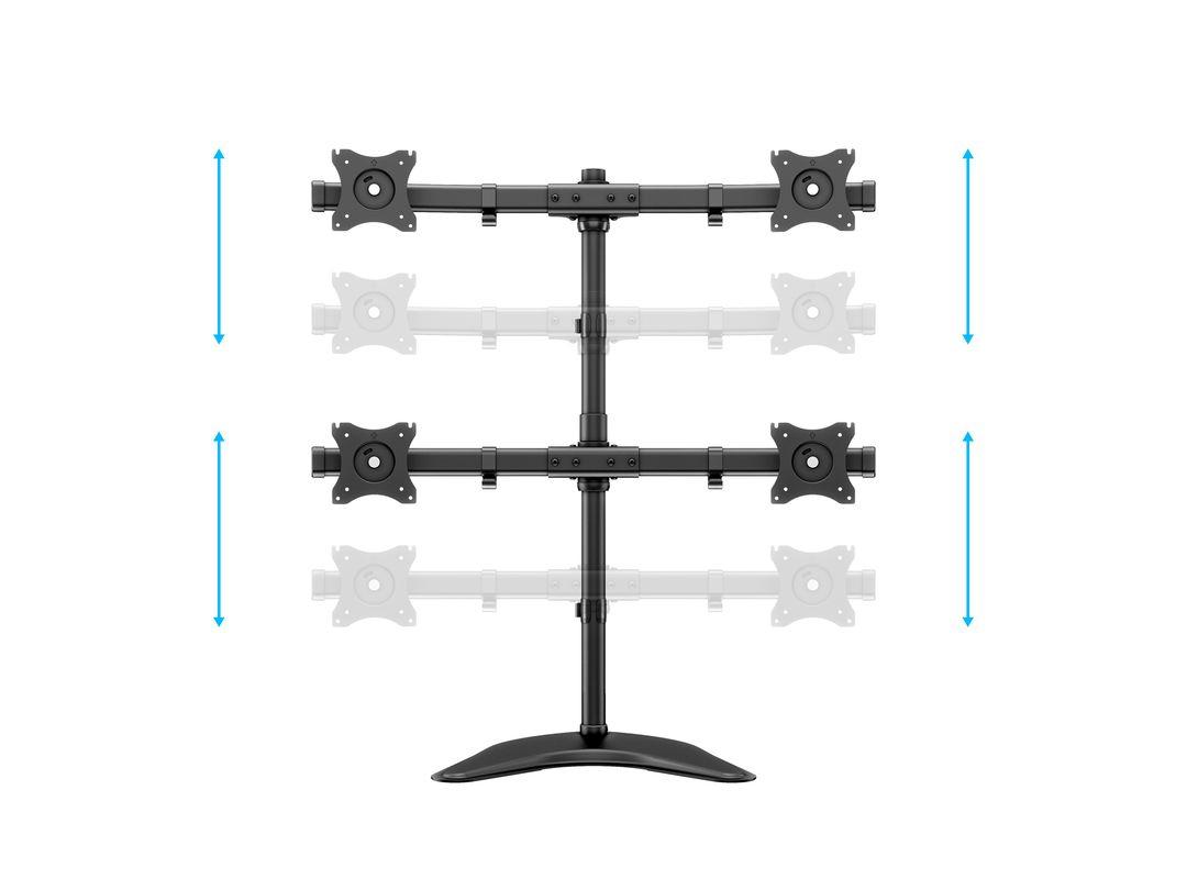 Laikiklis Multibrackets MB DESKSTAND BASIC QUAD Juodas MAX 10KG