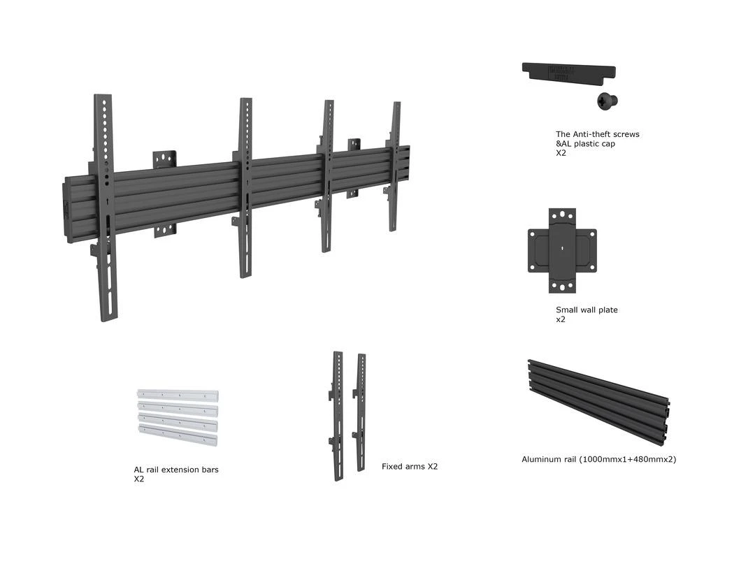 Multibrackets 4009 reklaminio ekrano laikiklis 165,1 cm (65") Juoda