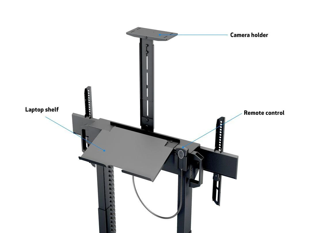 Laikiklis „Multibrackets MB“ motorizuotas grindų stovas 120 kg Juodas, 800x400, 42-100"