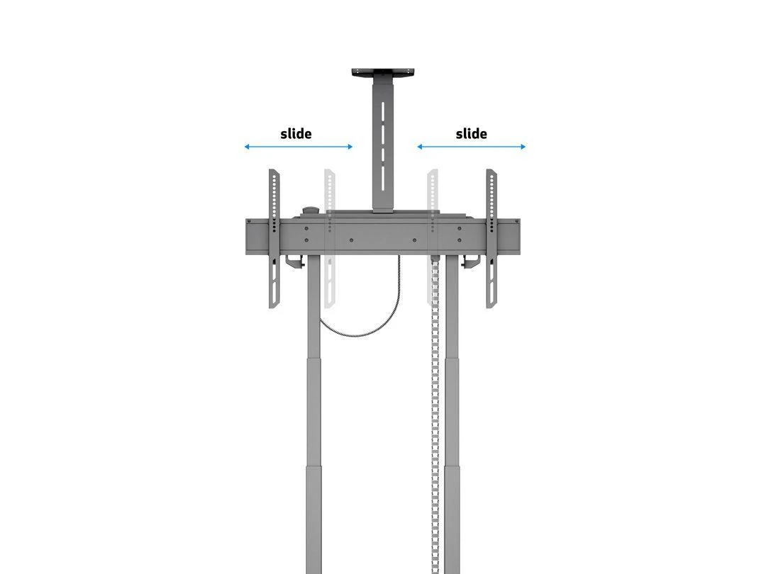 Laikiklis „Multibrackets MB“ motorizuotas grindų stovas 120 kg Juodas, 800x400, 42-100"