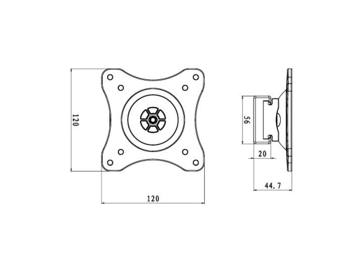 Laikiklis Multibrackets Daugialaikiai laikikliai MB WALLMOUNT 360 25KG VESA 75-200 BL