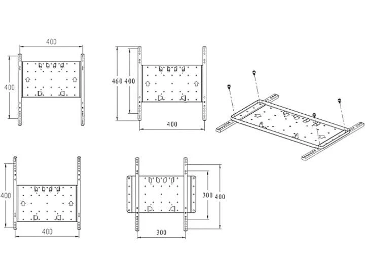 Laikiklis Multibrackets Daugiafunkciniai laikikliai MB SLIM TILT&TURN 40KG VESA 400 BL