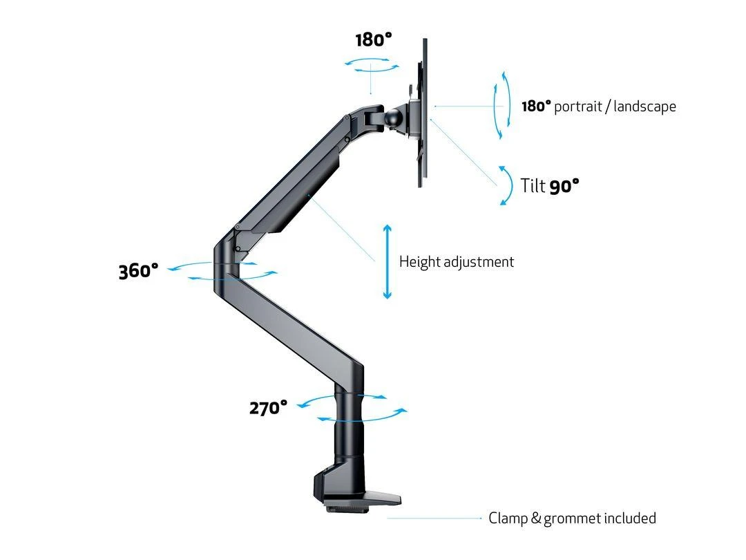 Multibrackets 7123 monitoriaus laikiklis arba stovas 124,5 cm (49") Gnybtas Juoda
