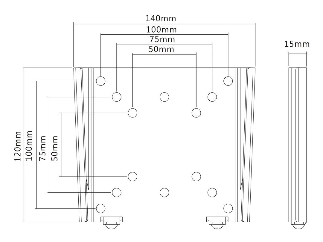 Laikiklis Multibrackets Multibracket M VESA Wallmount I Juodas 75x75 100x100