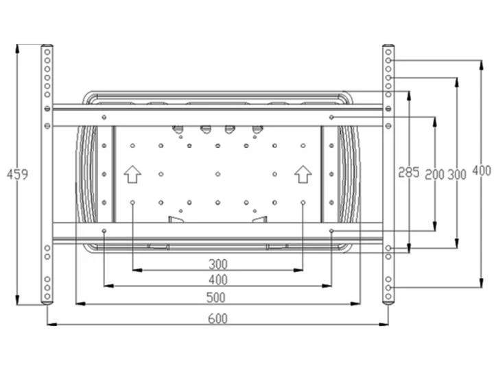 Laikiklis „Multibrackets MB“ atverčiamų ir pasukamų durų prailginimo rinkinys 40 kg 600 x 400