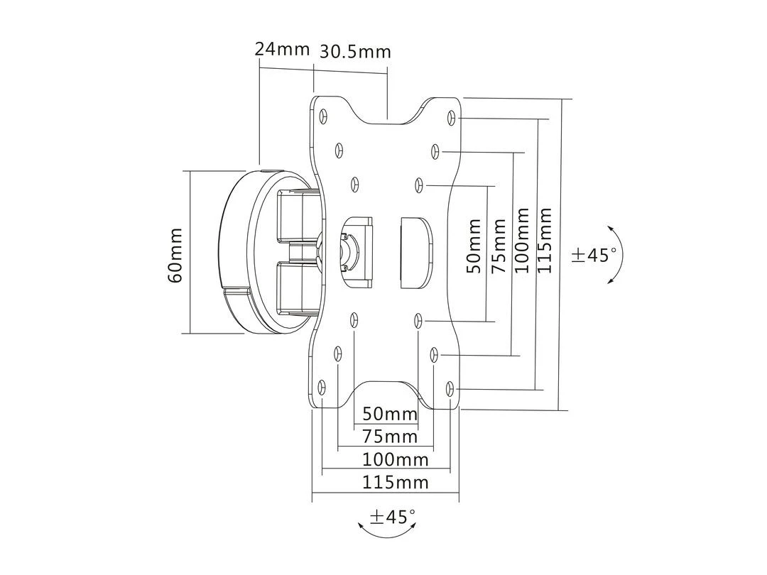 Laikiklis Multibrackets Daugiafunkciniai laikikliai M VESA FULL-MOTION I 50 75 100