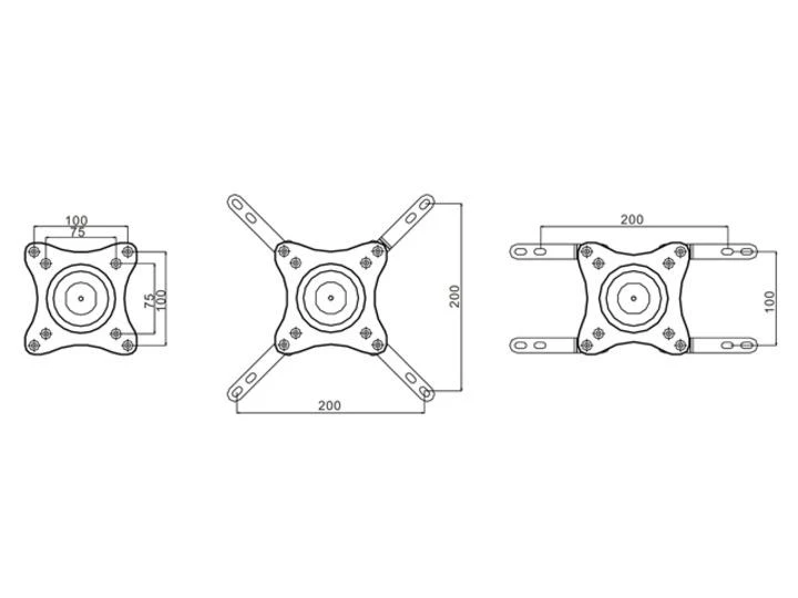 Laikiklis Multibrackets Daugiafunkciniai laikikliai MB FLEXARM 360 II 25KG VESA 75-200 BL