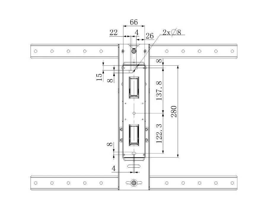 Laikiklis Multibrackets Daugiafunkciniai laikikliai MB FLEXARM THIN 30KG MAX.600X400 BL