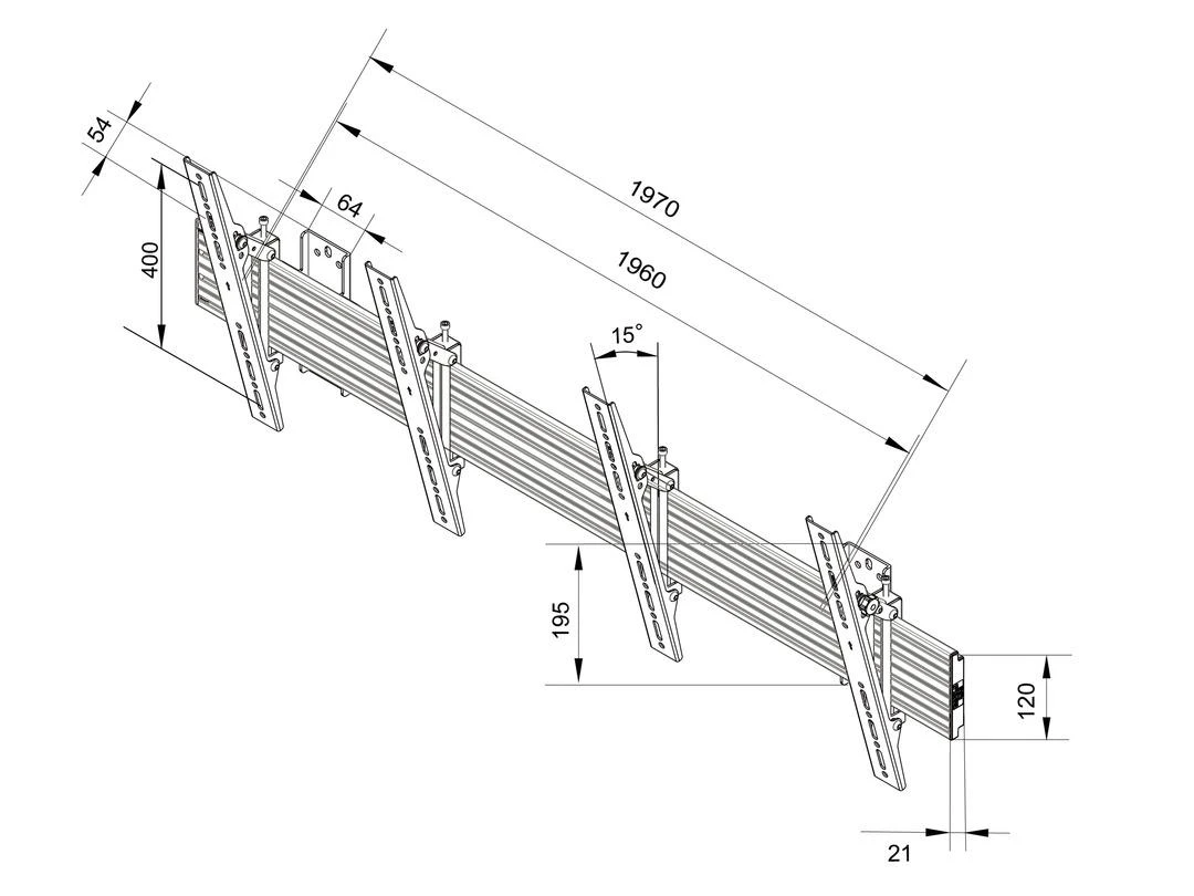 Laikiklis Multibrackets MB WALLMOUNT PRO MBW2U TILT Juodas