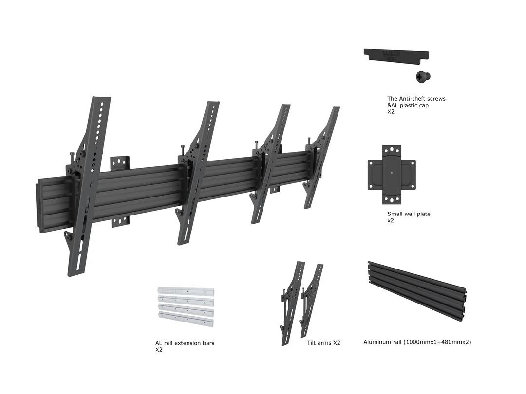 Laikiklis Multibrackets MB WALLMOUNT PRO MBW2U TILT Juodas