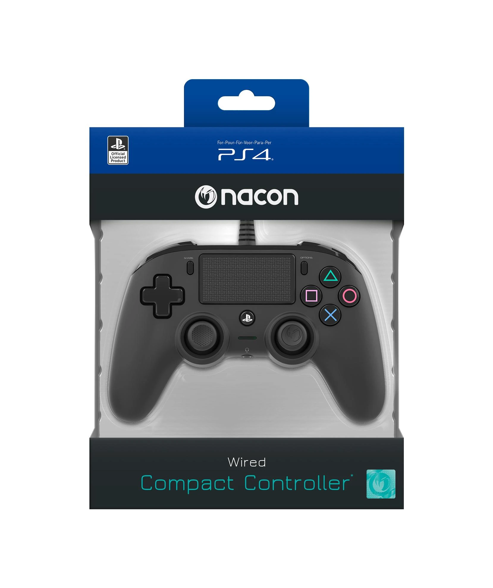 NACON PS4OFCPADBLACK žaidimų valdiklis Žaidimų pultelis PlayStation 4 Analoginis / skaitmeninis Juoda