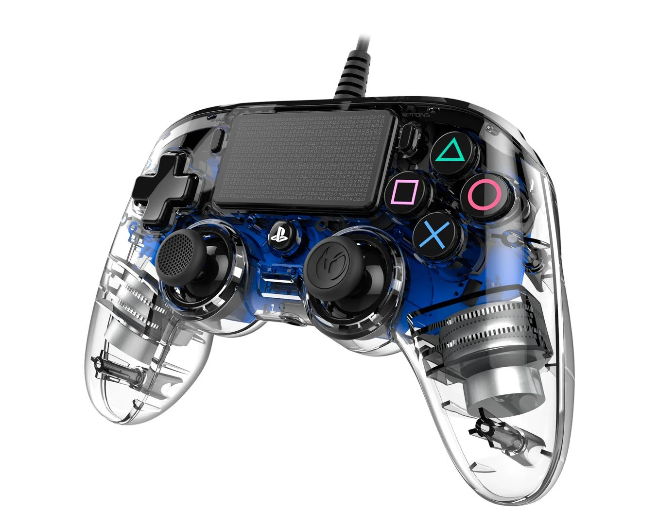 NACON PS4OFCPADCLBLUE žaidimų valdiklis Žaidimų pultelis PlayStation 4 Analoginis / skaitmeninis Mėlyna, Permatomas