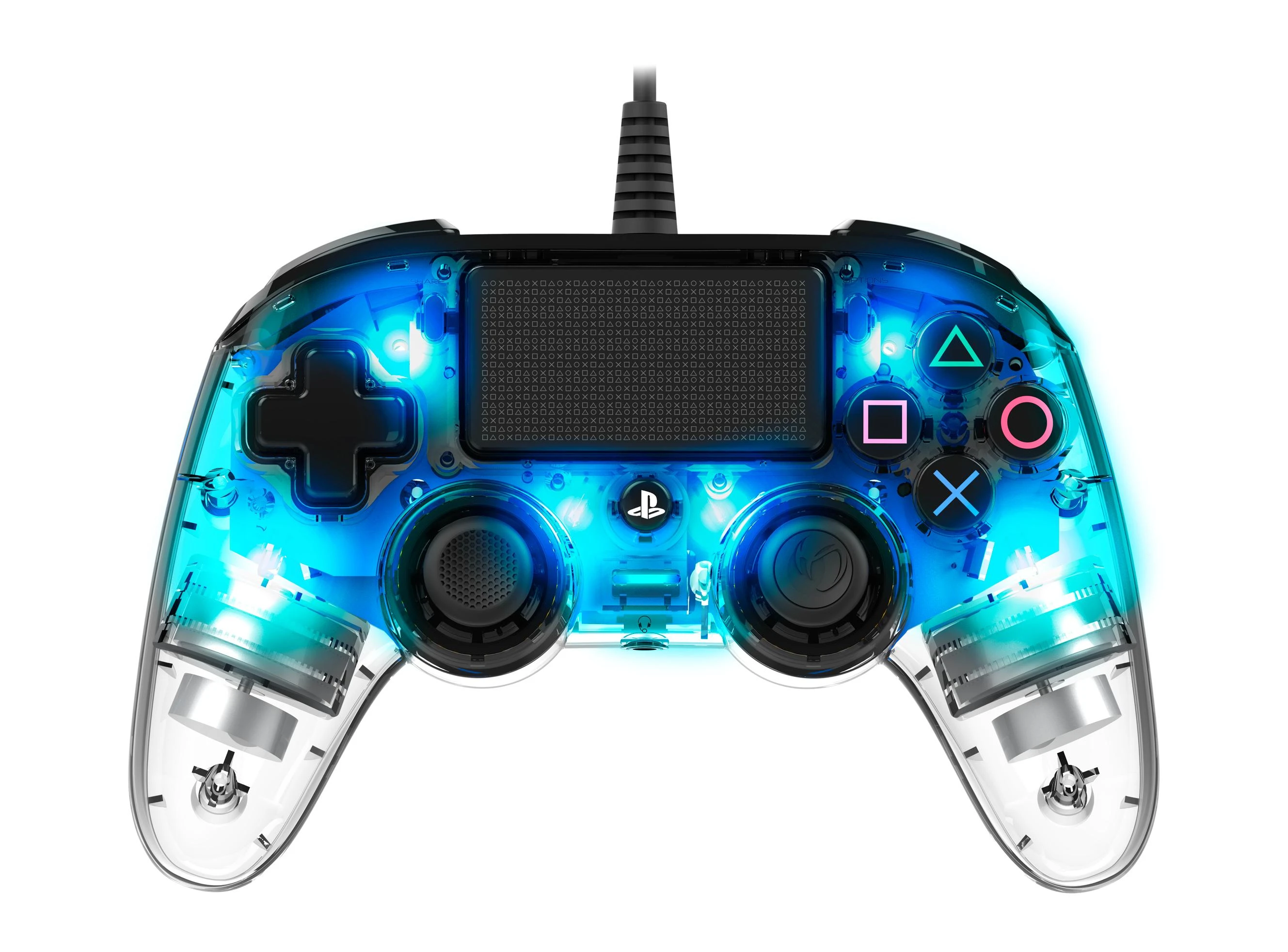 NACON PS4OFCPADCLBLUE žaidimų valdiklis Žaidimų pultelis PlayStation 4 Analoginis / skaitmeninis Mėlyna, Permatomas