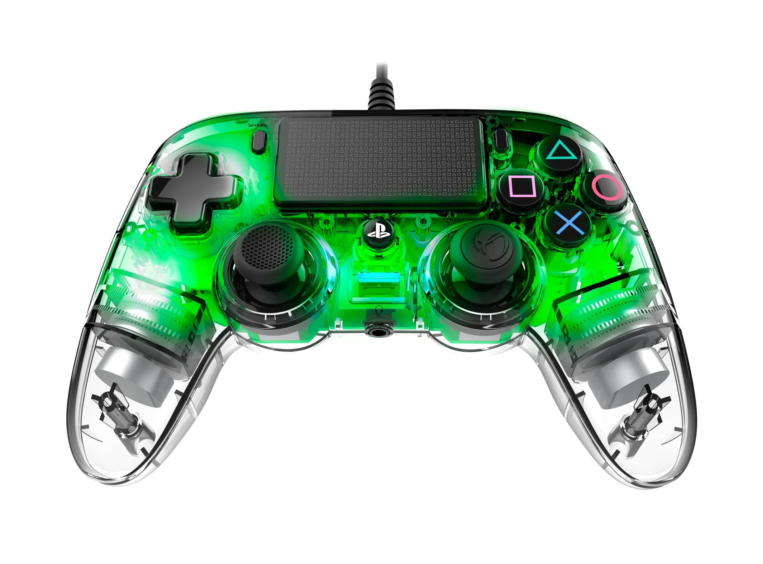 NACON PS4OFCPADCLGREEN žaidimų valdiklis Žaidimų pultelis PlayStation 4 Analoginis / skaitmeninis Žalia, Permatomas