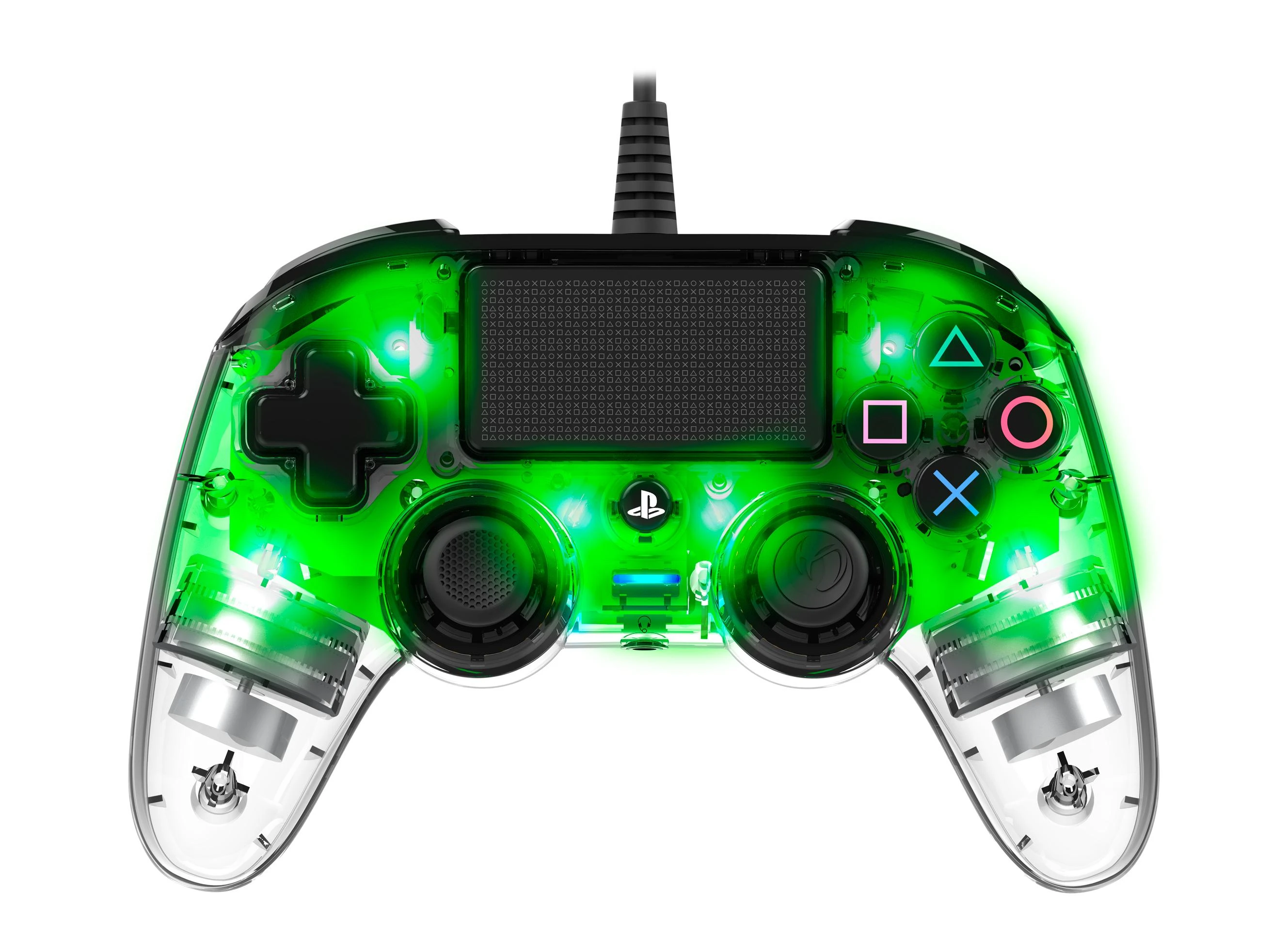 NACON PS4OFCPADCLGREEN žaidimų valdiklis Žaidimų pultelis PlayStation 4 Analoginis / skaitmeninis Žalia, Permatomas