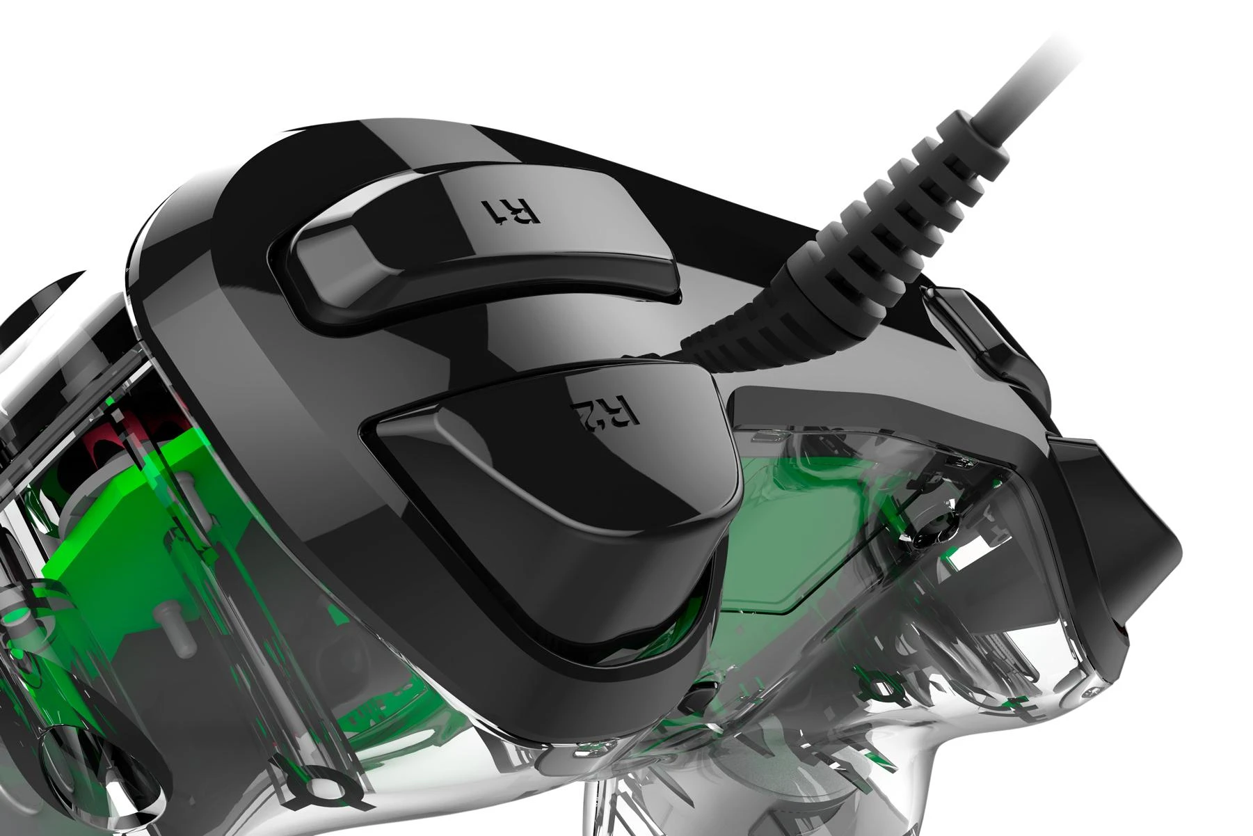 NACON PS4OFCPADCLGREEN žaidimų valdiklis Žaidimų pultelis PlayStation 4 Analoginis / skaitmeninis Žalia, Permatomas