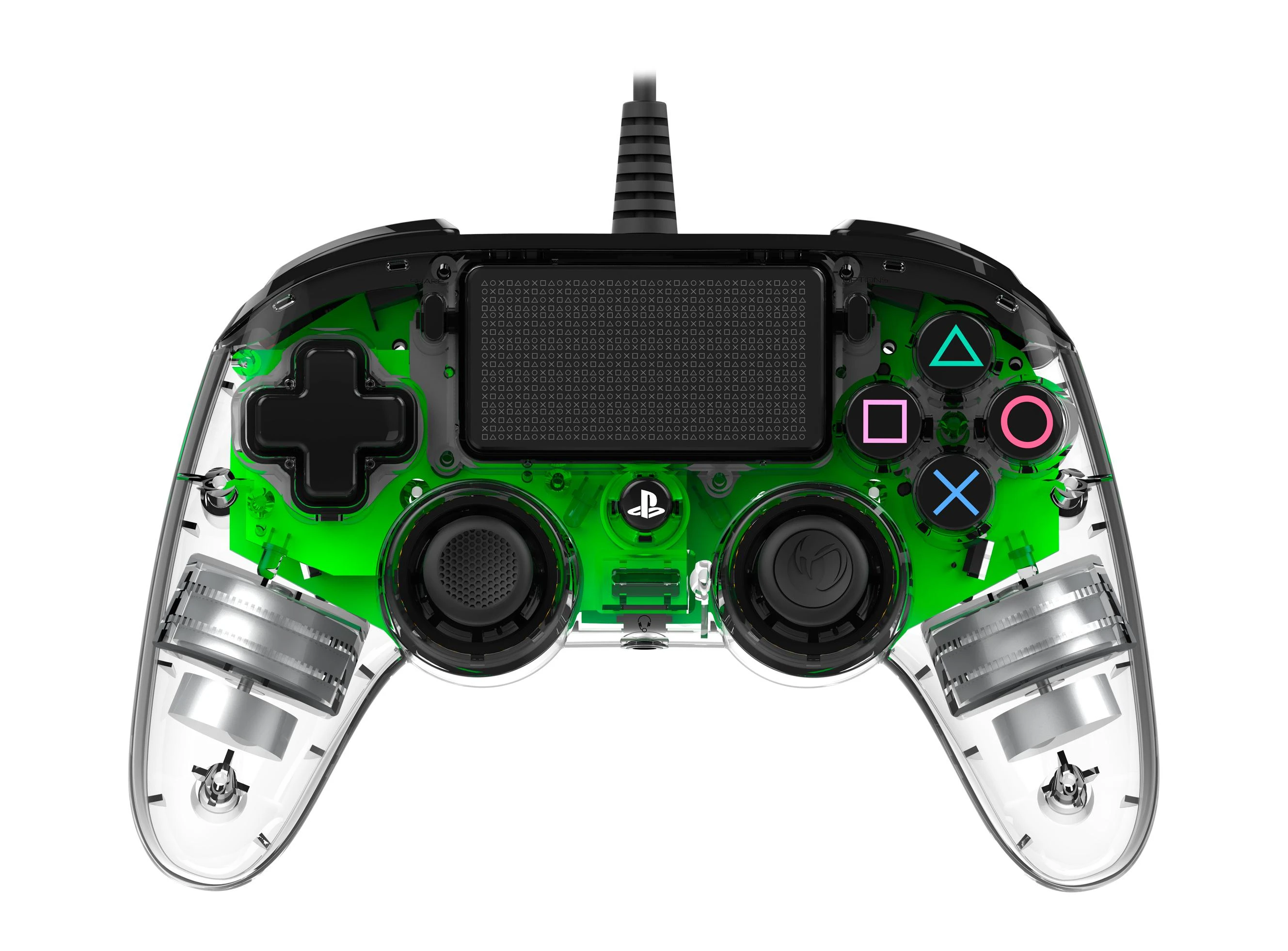 NACON PS4OFCPADCLGREEN žaidimų valdiklis Žaidimų pultelis PlayStation 4 Analoginis / skaitmeninis Žalia, Permatomas